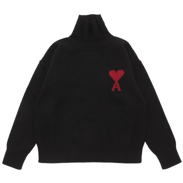 アミパリス ニット セーター タートルネック ブラック メンズ レディース ユニセックス AMI PARIS BFUKS406 H25UKS839 018 009の画像