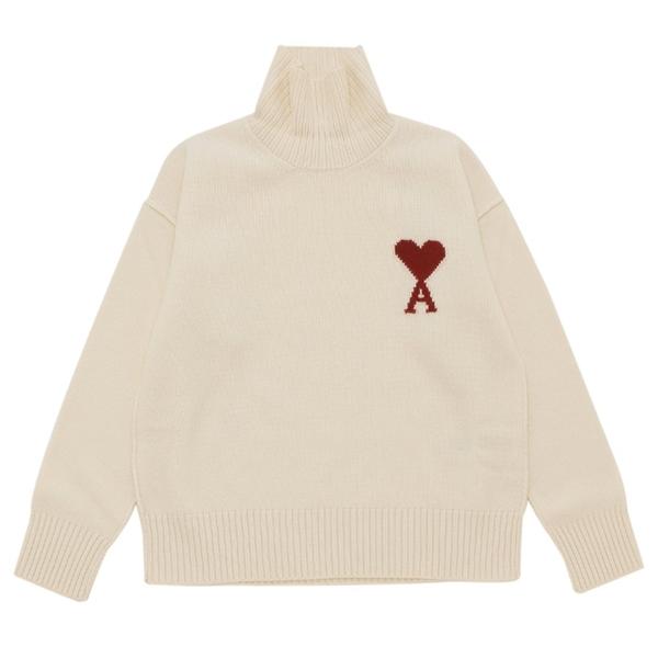 アミパリス ニット セーター タートルネック ホワイト メンズ レディース ユニセックス AMI PARIS BFUKS406 H25UKS839 018 154の画像
