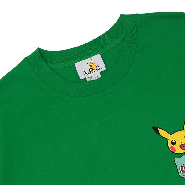 A.P.C. アーペーセー Tシャツ カットソー ポケモン グリーン A.P.C. アーペーセー Tシャツ カットソー ポケモン グリーン