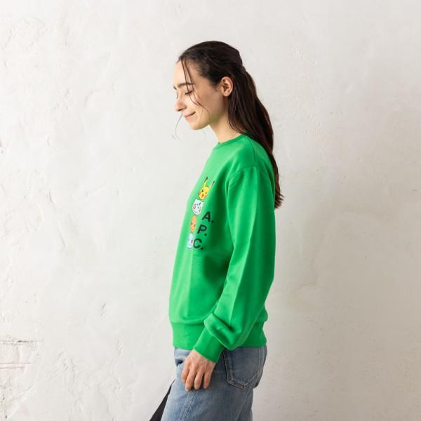 A.P.C.（アーペーセー） スウェット ポケモン グリーン レディース APC