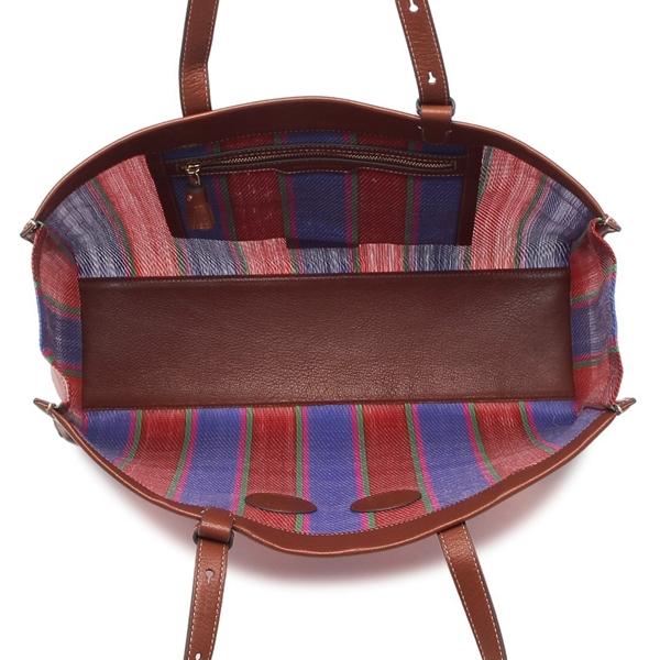 アニヤハインドマーチ トートバッグ アイズ ストライプトート レッド ブルー メンズ レディースANYA HINDMARCH 5050925200837 A4対応の画像
