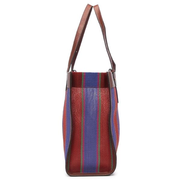 アニヤハインドマーチ トートバッグ アイズ ストライプトート レッド ブルー メンズ レディースANYA HINDMARCH 5050925200837 A4対応の画像