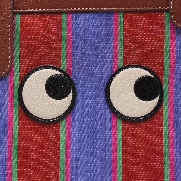 アニヤハインドマーチ トートバッグ アイズ ストライプトート レッド ブルー メンズ レディースANYA HINDMARCH 5050925200837 A4対応の画像