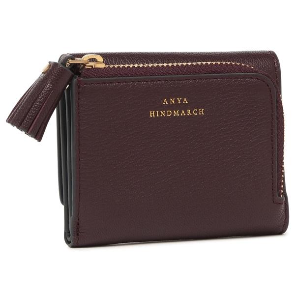 アニヤハインドマーチ 三つ折り財布 ピーピングアイズ ミニ ウォレット ワインレッド ブルー レディース ANYA HINDMARCH 5050925204866の画像