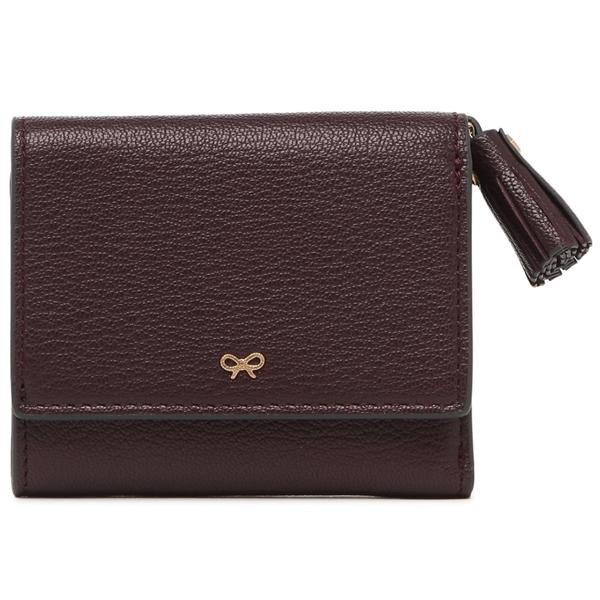 アニヤハインドマーチ 三つ折り財布 ピーピングアイズ ミニ ウォレット ワインレッド ブルー レディース ANYA HINDMARCH 5050925204866の画像