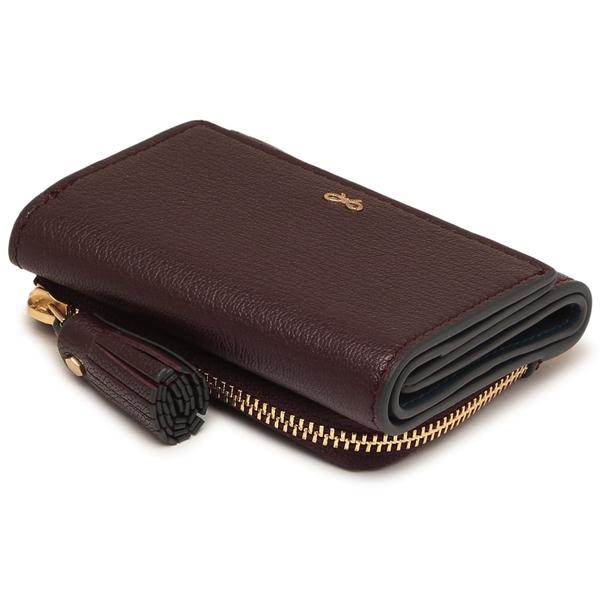 アニヤハインドマーチ 三つ折り財布 ピーピングアイズ ミニ ウォレット ワインレッド ブルー レディース ANYA HINDMARCH 5050925204866の画像