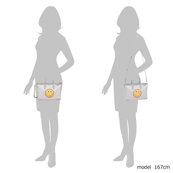 アニヤハインドマーチ ハンドバッグ ショルダーバッグ ウィンク ジップトート グレー イエロー レディース ANYA HINDMARCH 5050925205337の画像