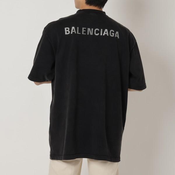 BALENCIAGA バレンシアガ Tシャツ カットソー ブラック シルバー BALENCIAGA バレンシアガ Tシャツ カットソー ブラック シルバー