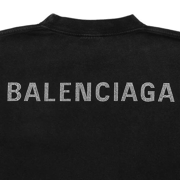 BALENCIAGA バレンシアガ Tシャツ カットソー ブラック シルバー BALENCIAGA バレンシアガ Tシャツ カットソー ブラック シルバー