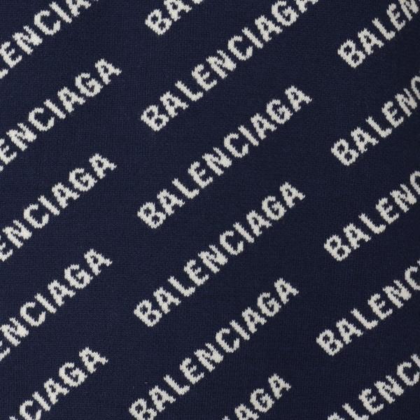 バレンシアガ ニット セーター ネイビー ホワイト メンズ BALENCIAGA 736247 t3233 8502の画像