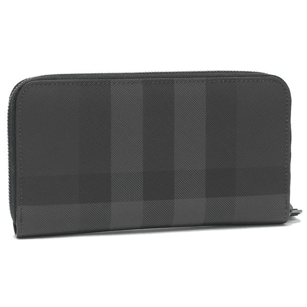 バーバリー 長財布 チェック ジップウォレット グレー メンズ BURBERRY 8070254 A1208の画像