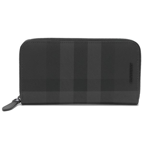 バーバリー 長財布 チェック ジップウォレット グレー メンズ BURBERRY 8070254 A1208の画像