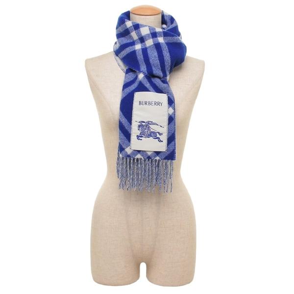 BURBERRY（バーバリー） マフラー フリンジ ブルー レディース