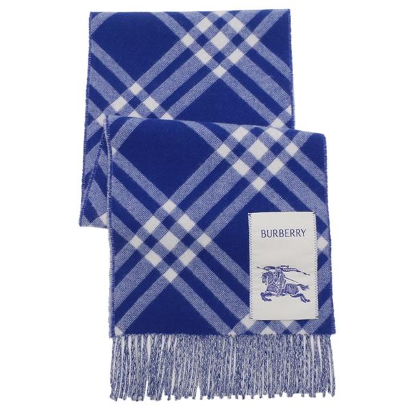 BURBERRY（バーバリー） マフラー フリンジ ブルー レディース
