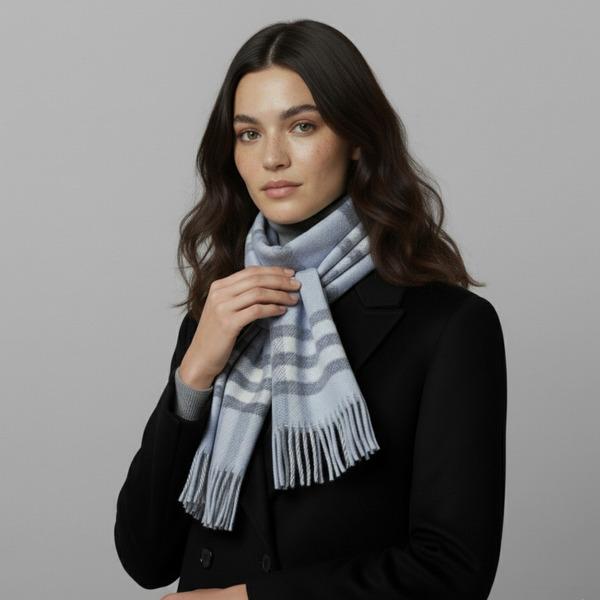 BURBERRY（バーバリー） マフラー フリンジ バーバリーチェック グレー