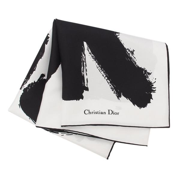 クリスチャンディオール スカーフ バンダナ ブラック ホワイト レディース Christian Dior 45MID090I616 900の画像