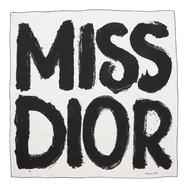クリスチャンディオール スカーフ バンダナ ブラック ホワイト レディース Christian Dior 45MID090I616 900の画像