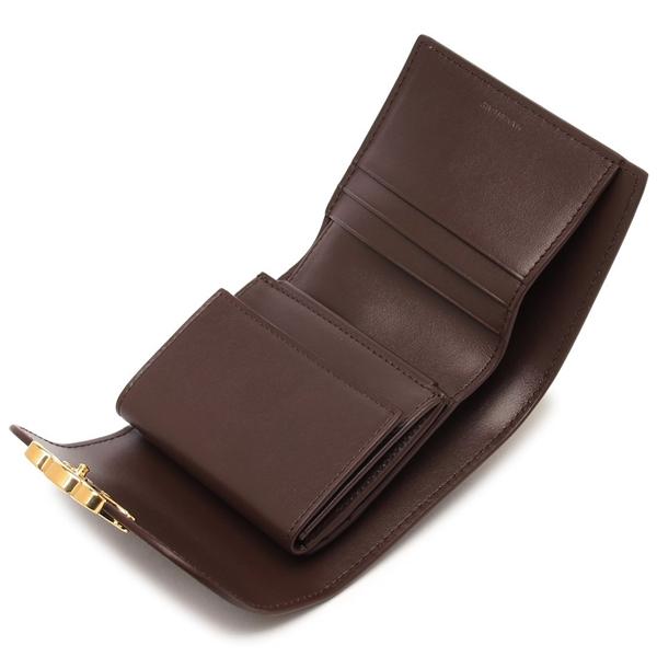 CELINE セリーヌ 三つ折り財布 トリオンフ ミニ財布 ブラウン CELINE セリーヌ 三つ折り財布 トリオンフ ミニ財布 ブラウン