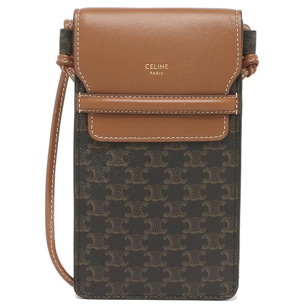 セリーヌ ショルダーバッグ フォンポーチ トリオンフ ブラウン メンズ レディース CELINE 10G332CQD 04LU｜axes｜05