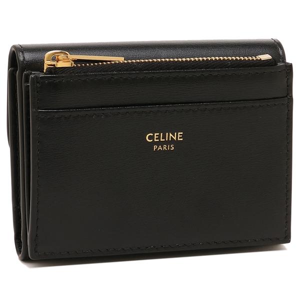 CELINE セリーヌ 三つ折り財布 トリオンフ ミニ財布 ブラック 
