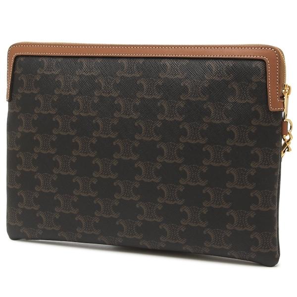 CELINE（セリーヌ） ポーチ トリオンフ ロゴ ブラウン レディース