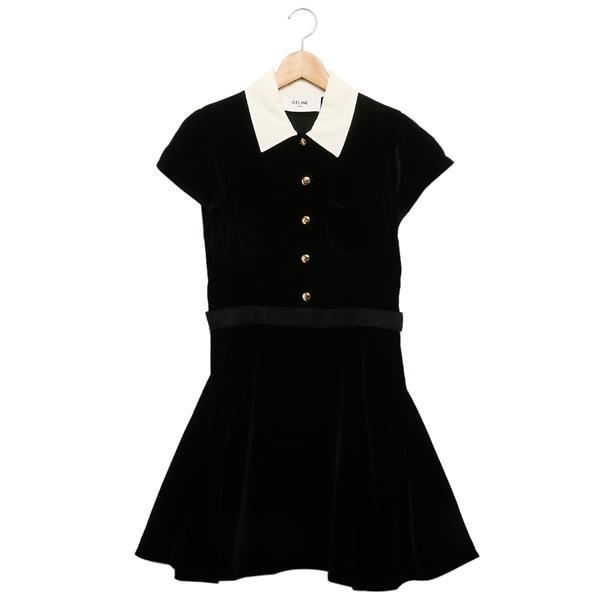 CELINE セリーヌ ワンピース 黒xベージュ系(総柄) 4601825J0044 CELINE セリーヌ ワンピース ブラック レディース 2R07J353F