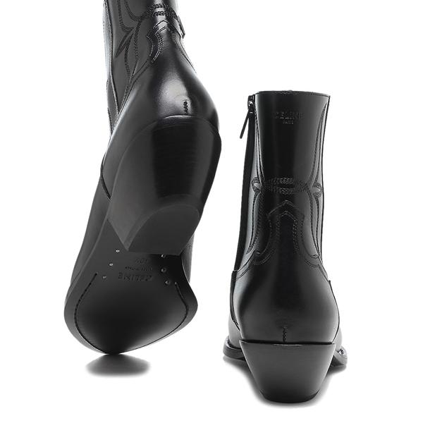 セリーヌ ブーツ レオン ジップドブーツ メタルトゥ ブラック メンズ CELINE 359354505C 38NOの画像