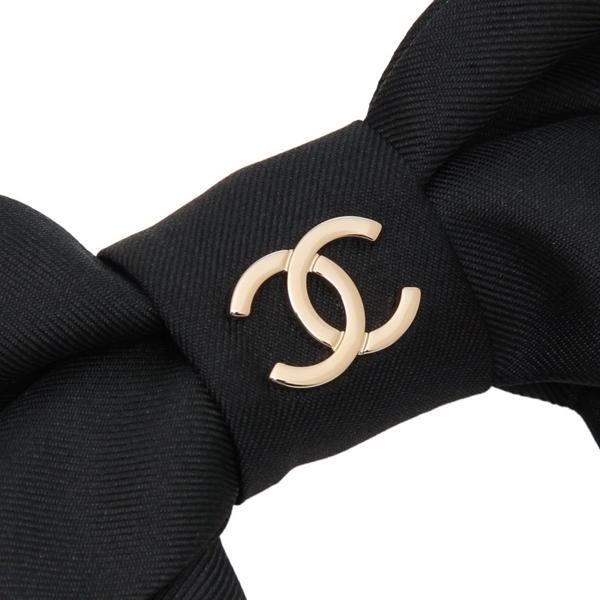 シャネル バレッタ ボウバレッタ リボンモチーフ CCマーク ココマーク ブラック レディース CHANEL AA9854 B15898 NV653の画像