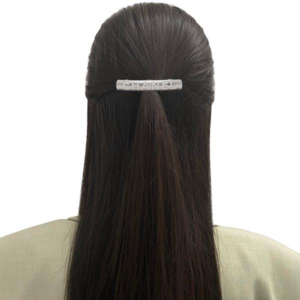 CHANEL（シャネル） ヘアクリップ バレッタ シルバー ホワイト