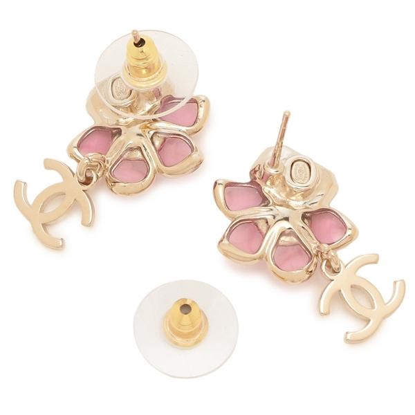 シャネル ピアス クルーズコレクション フラワーモチーフ 花 CCマーク ココマーク ピンク ゴールド レディース CHANEL ABG809 B22978 U6081の画像