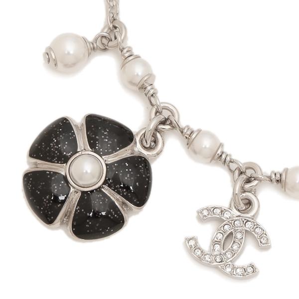 シャネル ブレスレット フラワーモチーフ 花 CCマーク ココマーク シルバー ブラック レディース CHANEL ABG891 B22986 U6097の画像