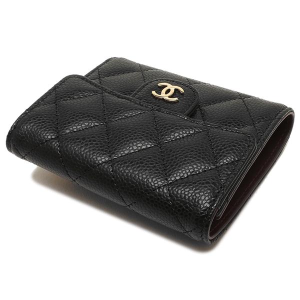 CHANEL シャネル マトラッセ 三つ折り財布 ラム ゴールド金具 ブラック シャネル CHANEL 三つ折り財布 マトラッセ ゴールド金具 ミニ