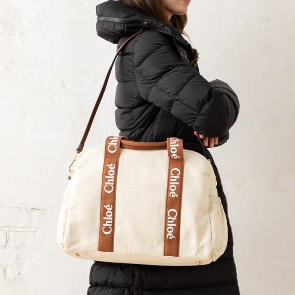 クロエ ボストンバッグ ショルダーバッグ マザーズバッグ チェンジングバッグ ベージュ ブラウン レディース CHLOE C20190 148 A4対応の画像