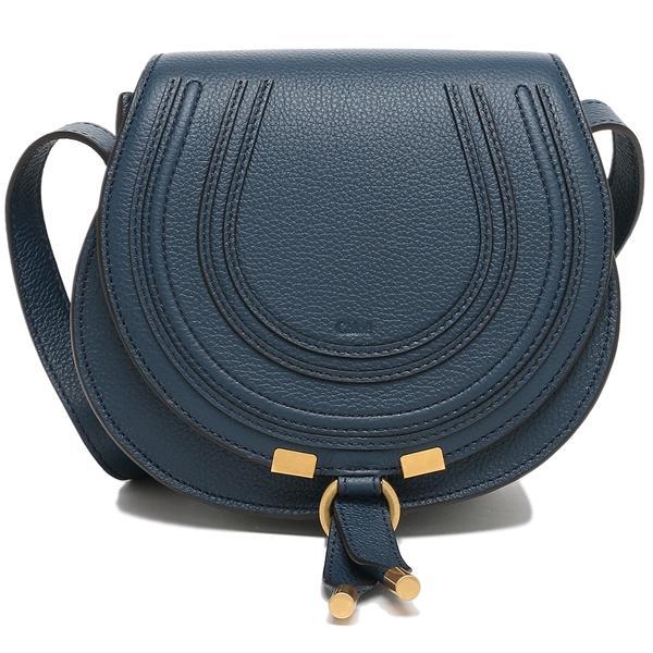 Chloé ネイビー マーシー　ハンドバッグ クロエChloe マーシー フラップデザインレザーハンドバッグ ブルー (K