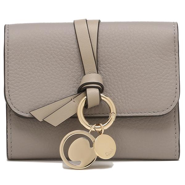 Chloe（クロエ） 三つ折り財布 アルファベット ミニ財布 グレー