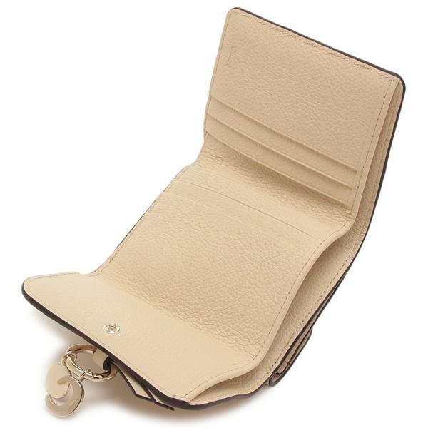クロエ 三つ折り財布 アルファベット ベージュ レディース CHLOE CHC21WP945 F57 24Qの画像