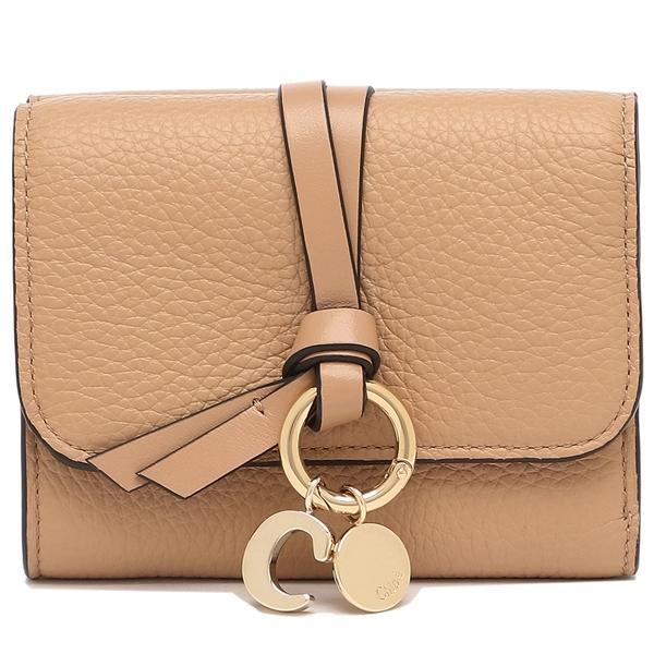 美品Chloe クロエ アルファベット 三つ折り財布 ブラウン チャームM Chloe（クロエ） 三つ折り財布 アルファベット ミニ財布 ブラウン