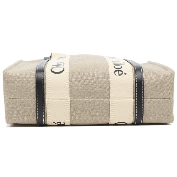 クロエ トートバッグ ウッディ ミディアム ベージュ ネイビー レディース CHLOE CHC22AS383I26 91J A4対応の画像