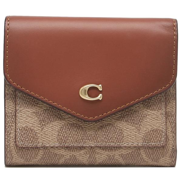 COACH コーチ 三つ折り財布 ミニ財布 ベージュ ブラウン COACH コーチ 三つ折り財布 ミニ財布 ベージュ ブラウン