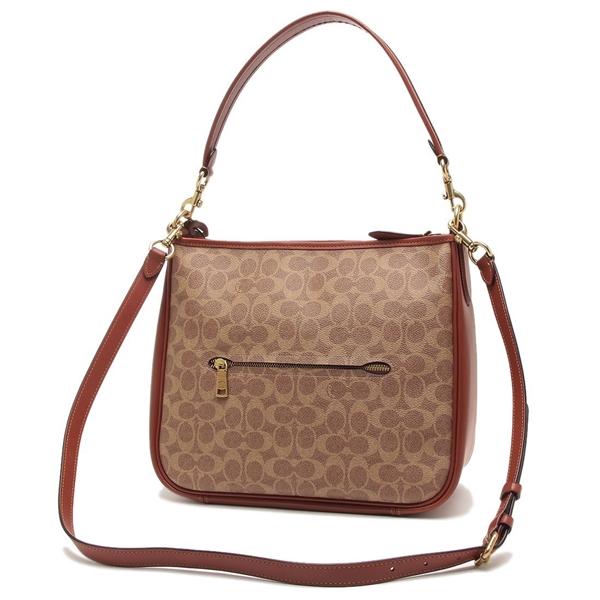 コーチ ショルダーバッグ キャリー シグネチャー コーティドキャンバス ベージュ レディース COACH CC436 B4NQ4 A4対応_5
