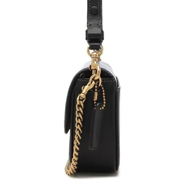 【美品】COACH エル バックパック レザー チャーム チェーン 黒 COACH（コーチ） ショルダーバッグ ブルック フラップ チェーンバッグ