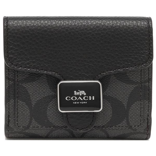COACH コーチ アウトレット 二つ折り財布 シグネチャー ブラック COACH コーチ アウトレット 二つ折り財布 シグネチャー ブラック