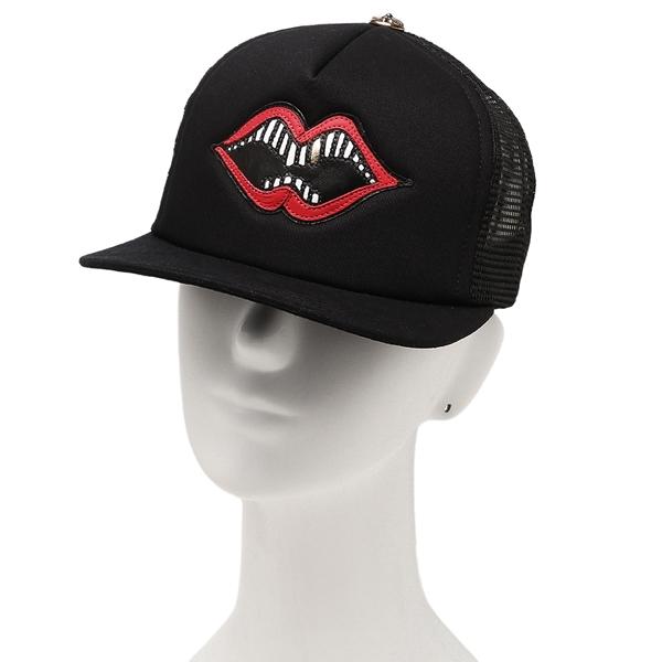 クロムハーツ 帽子 ブラック レッド メンズ CHROME HEARTS 106010 BKRの画像