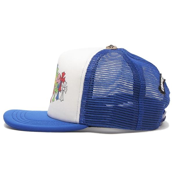 クロムハーツTRUCKER CAP CHパッチメッシュトラッカーキャップ 帽子 CHROME HEARTS クロムハーツ 帽子 メッシュキャップ ブルー
