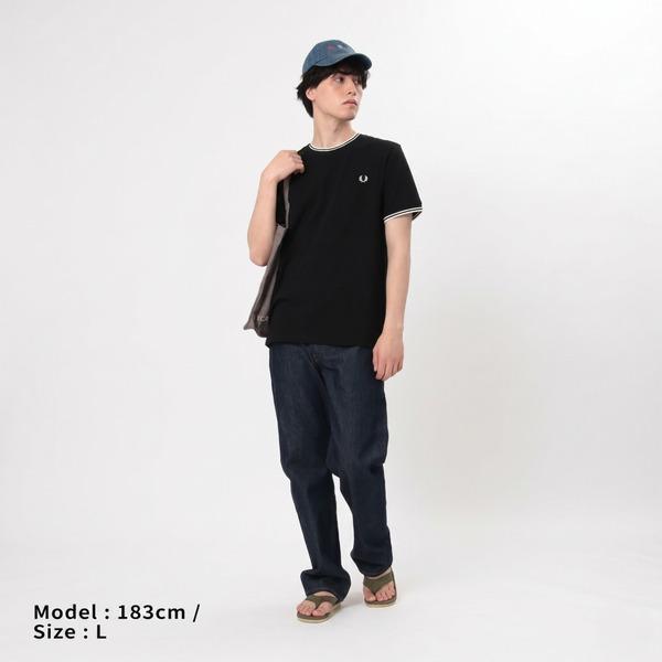 フレッドペリー Tシャツ カットソー ツイン ティップTシャツ クルーネック メンズ FRED PERRY M1588 TWIN TIPPED T SHIRTの画像