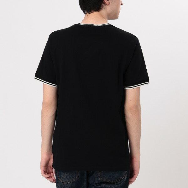 フレッドペリー Tシャツ カットソー ツイン ティップTシャツ クルーネック メンズ FRED PERRY M1588 TWIN TIPPED T SHIRTの画像