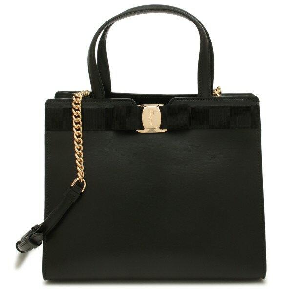 最終価格　フェラガモ　ハンドバッグ ブラック肩がけ可能 FERRAGAMO（フェラガモ） ハンドバッグ ショルダーバッグ ヴァラ