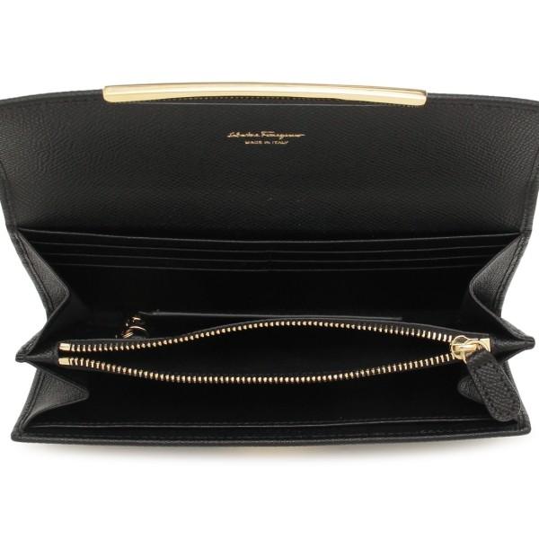 フェラガモ 長財布 ガンチーノクリップ ブラック レディース FERRAGAMO 22D150 0683312の画像