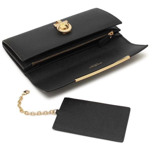フェラガモ 長財布 ガンチーノクリップ ブラック レディース FERRAGAMO 22D150 0683312の画像
