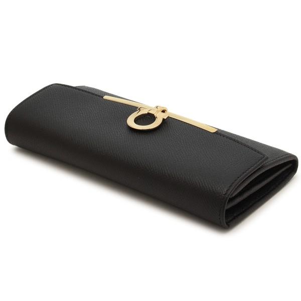 フェラガモ 長財布 ガンチーノクリップ ブラック レディース FERRAGAMO 22D150 0683312の画像